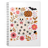 Schattigee geest en pompoen Bloemen Spooky Notitieboek (Voorkant)