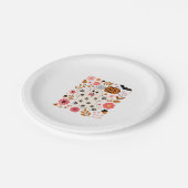 Schattigee geest en pompoen Bloemen Spooky Papieren Bordje (Gekanteld)