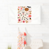Schattigee geest en pompoen Bloemen Spooky Spandoek (Insitu)