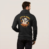Schattigee geest en pompoen "Happy Halloween" Hudd Hoodie (Achterkant volledig)