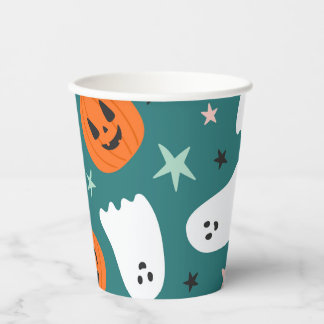 Schattigee geest en pompoenen Halloween Paper Cup Papieren Bekers