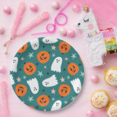 Schattigee geest en pompoenen Halloween Papieren Bordje (Feest)