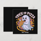 Schattigee geest eten pizza plezier griezelige tru kaart (Voorkant / Achterkant)