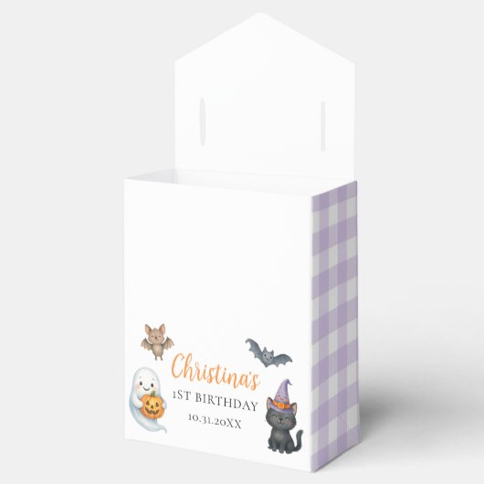 Schattigee geest Halloween 1e verjaardag Bedankdoosjes (Geopend)
