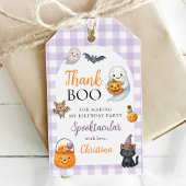 Schattigee geest Halloween 1e verjaardag Cadeaulabel