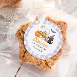 Schattigee geest Halloween 1e verjaardag Ronde Sticker