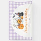 Schattigee geest Halloween 1e verjaardag Spandoek (Verticaal)
