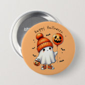 Schattigee geest Halloween Button (Voorkant /achterkant)