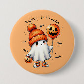 Schattigee geest Halloween Button (Voorkant)