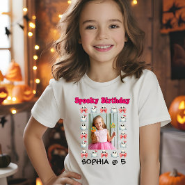 Schattigee Geest Halloween Foto Kinderen Verjaarda T-shirt