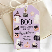 Schattigee geest Halloween meisje 1e verjaardagsfe Cadeaulabel