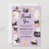 Schattigee geest Halloween meisje verjaardagsfeest Bedankkaart (Voorkant)