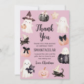 Schattigee geest Halloween meisje verjaardagsfeest Bedankkaart (Voorkant)