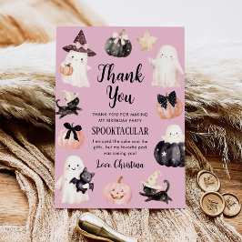 Schattigee geest Halloween meisje verjaardagsfeest Bedankkaart