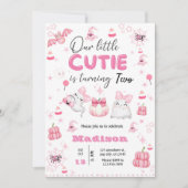 Schattigee geest Halloween meisje verjaardagsfeest Kaart (Voorkant)