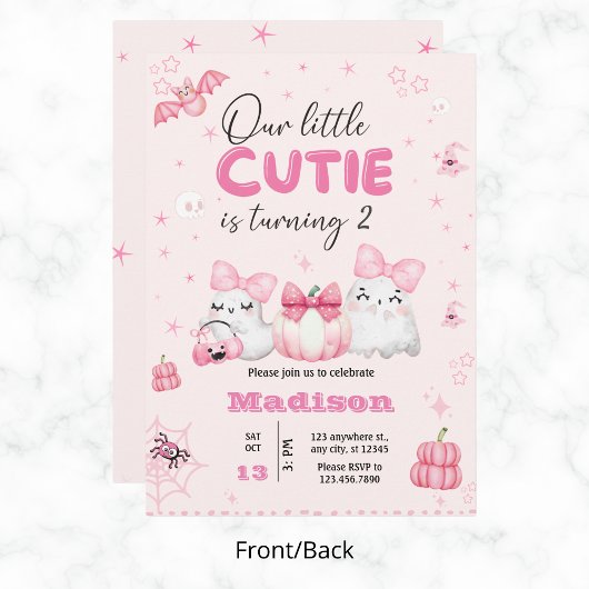 Schattigee geest Halloween verjaardagsfeest elk ja Kaart