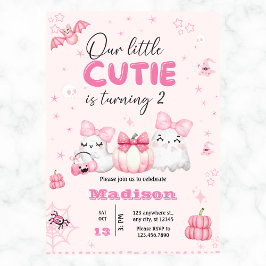 Schattigee geest Halloween verjaardagsfeest elk ja Kaart