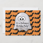 Schattigee geest Halloween verjaardagsfeest vleerm Kaart (Voorkant)