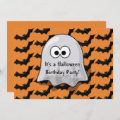 Schattigee geest Halloween verjaardagsfeest vleerm Kaart (Voorkant / Achterkant)