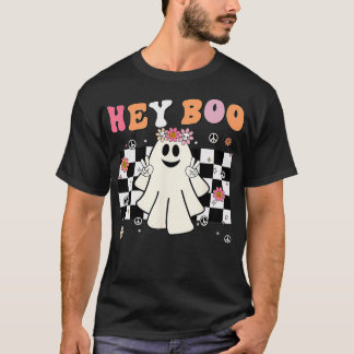 Schattigee geest Hey Boo Grappig Halloween peuter  T-shirt