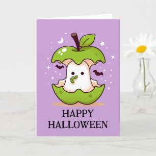 Schattigee geest in appel met Paarse worm Hallowee Kaart