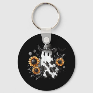 Schattigee geest in cowboy Pet met zonnebloemen We Sleutelhanger