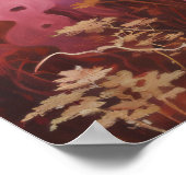 Schattigee geest in roze bloemenveld poster (Hoek)