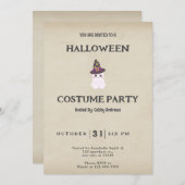 Schattigee geest in tovenaars Pet  Halloween Kaart (Voorkant / Achterkant)