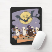 Schattigee geest Kinder Trick or treat onder Spook Muismat (Met muis)