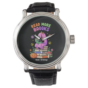 Schattigee geest "Lees meer boeken" Grappig Hallow Horloge
