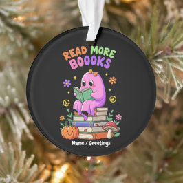 Schattigee geest "Lees meer boeken" Grappig Hallow Ornament