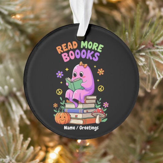Schattigee geest "Lees meer boeken" Grappig Hallow Ornament (Boom)