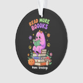 Schattigee geest "Lees meer boeken" Grappig Hallow Ornament (voorkant)
