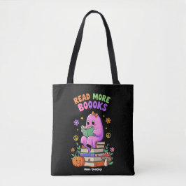 Schattigee geest "Lees meer boeken" Grappig Hallow Tote Bag