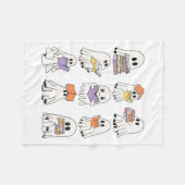 Schattigee geest lezen boeken grappige Halloween b Fleece Deken (Voorkant (Horizontaal))
