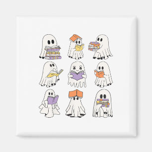 Schattigee geest lezen boeken grappige Halloween b Magneet