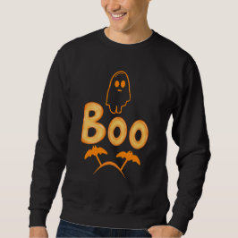 Schattigee geest met "Boo" typografie Halloween Trui