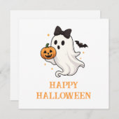 Schattigee geest met boog en pompoen | Halloween (Voorkant / Achterkant)