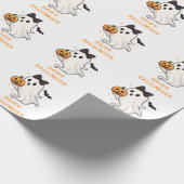 Schattigee geest met boog en pompoen | Halloween Cadeaupapier (Hoek)