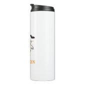 Schattigee geest met boog en pompoen | Halloween Thermosbeker (Geroteerd rechts)