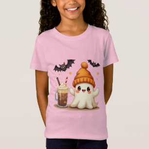 Schattigee geest met koffie en vleermuizen Hallowe T-shirt