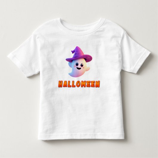 Schattigee geest met Paarse heks Pet Kinder Shirts (Voorkant)