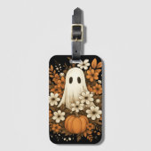 Schattigee geest met pompoen en Herfst bloesems -  Bagagelabel (Voorkant (verticaal))