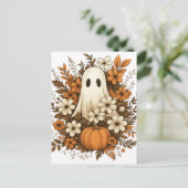 Schattigee geest met pompoen en Herfst bloesems -  Briefkaart (Staand voorkant)