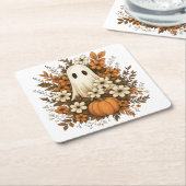 Schattigee geest met pompoen en Herfst bloesems -  Kartonnen Onderzetters (Schuin)