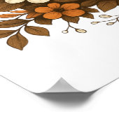 Schattigee geest met pompoen en Herfst bloesems -  Poster (Hoek)