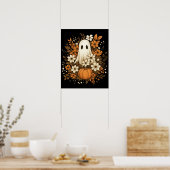 Schattigee geest met pompoen en Herfst bloesems - Poster (Keuken)