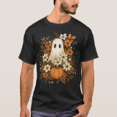 Schattigee geest met pompoen en Herfst bloesems -  T-shirt (Voorkant)