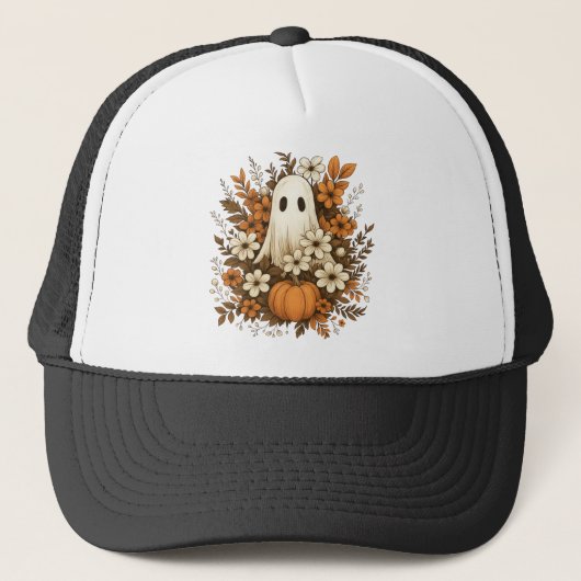 Schattigee geest met pompoen en Herfst bloesems -  Trucker Pet (Voorkant)