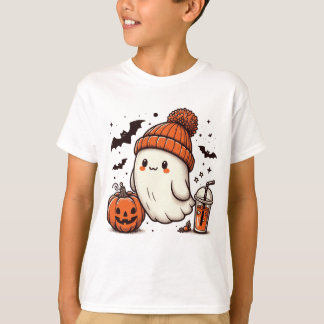 Schattigee geest met pompoen Halloween T-shirt